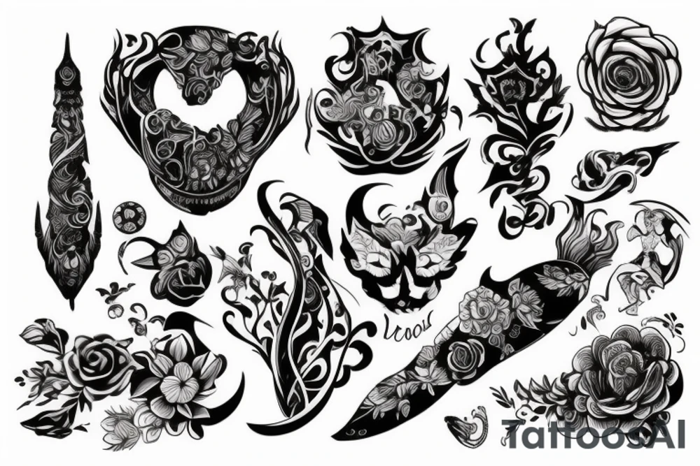Лес с волком tattoo idea