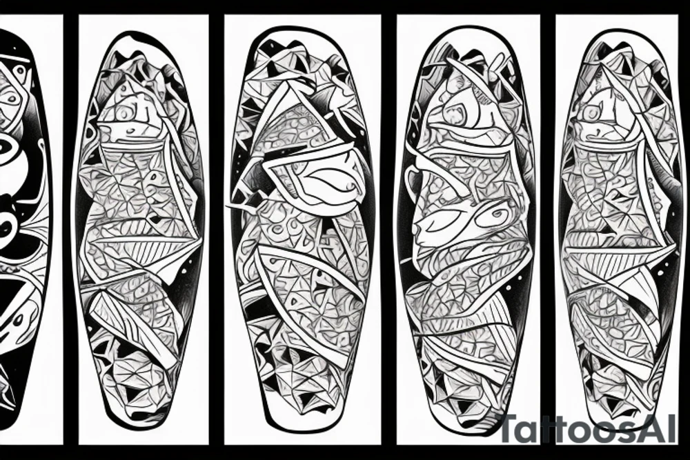 a fish on a skateboard tattoo idea
