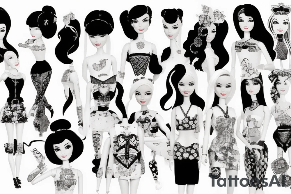 barbie tattoo idea