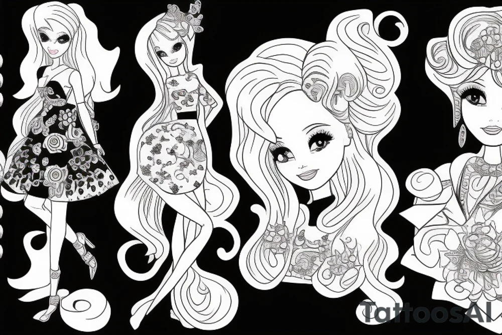barbie tattoo idea