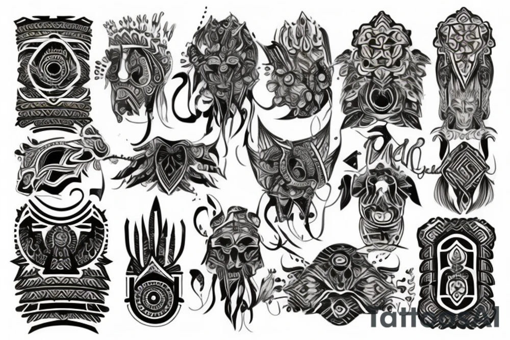 Лес с идущим тигром tattoo idea