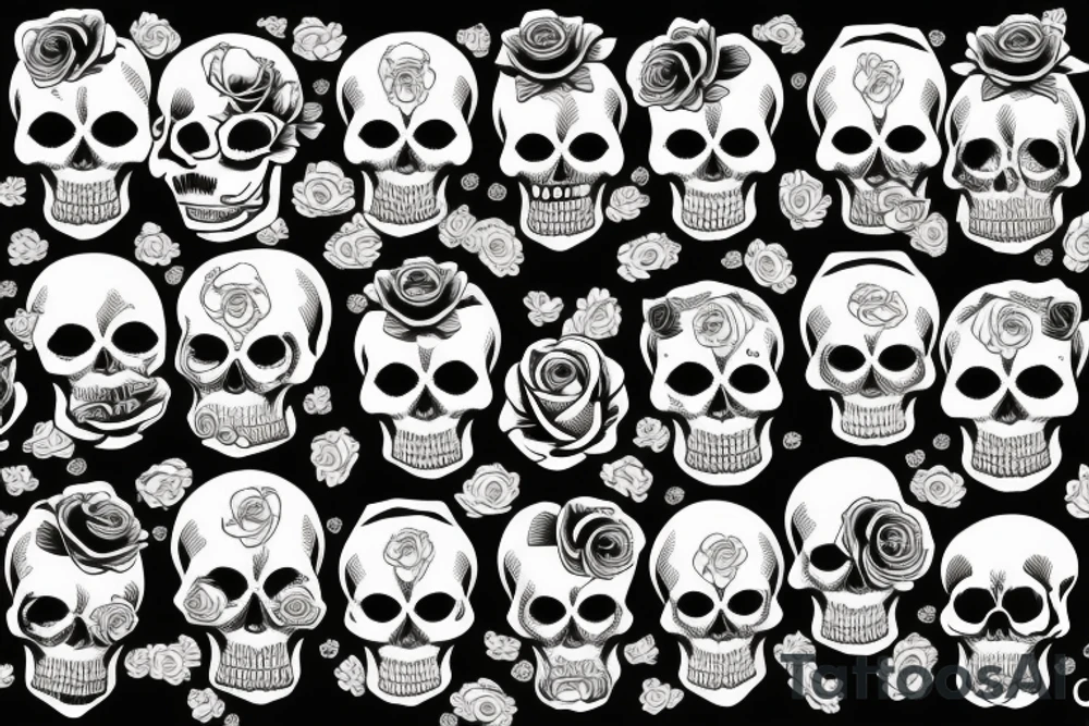 Skull with a rose tattoo idea
