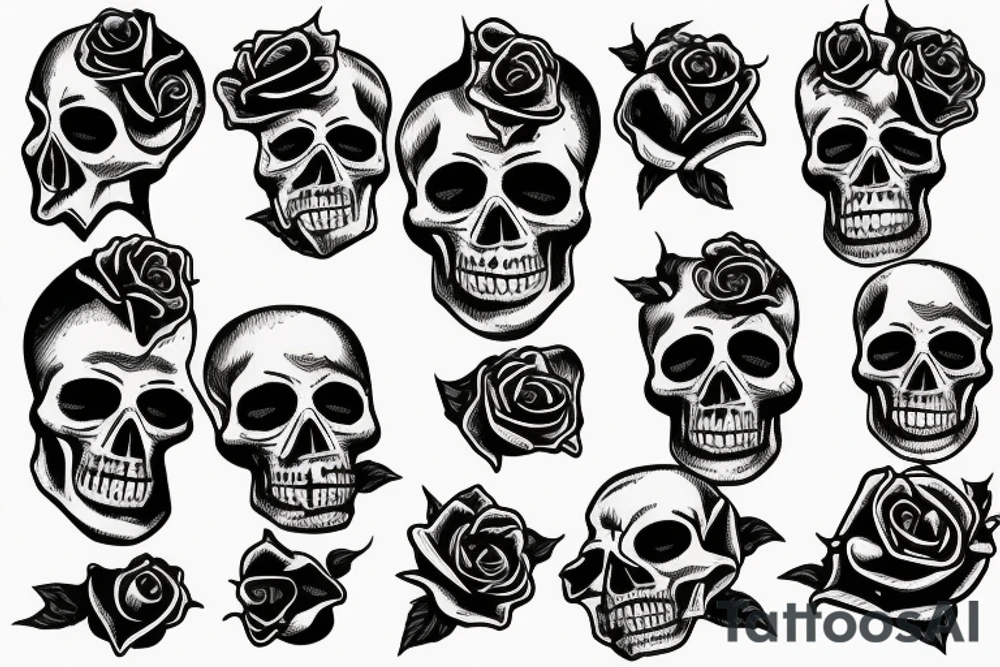 Skull with a rose tattoo idea