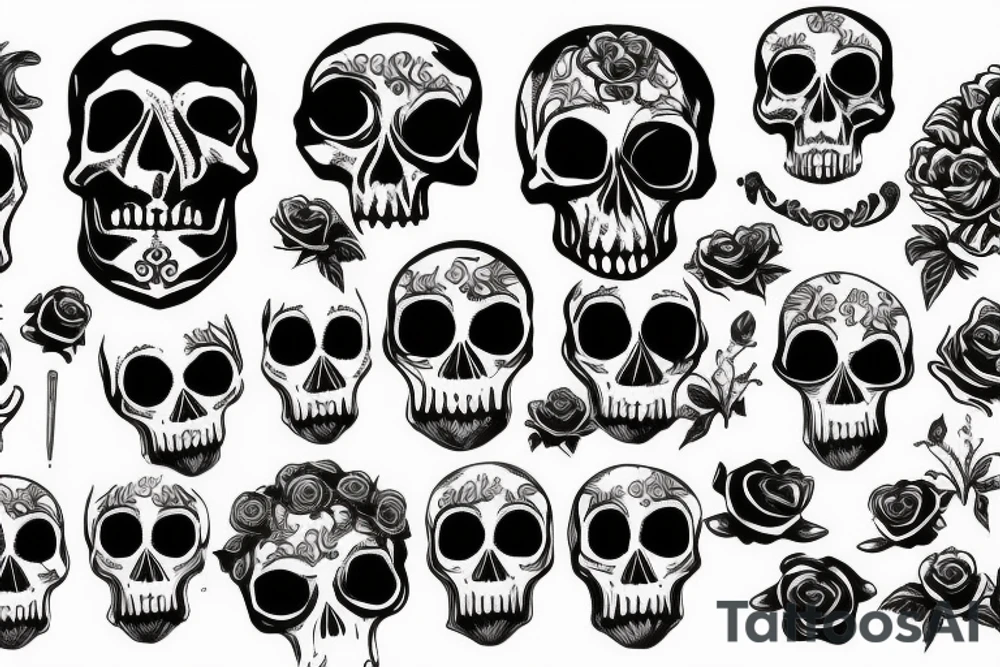 Skull with a rose tattoo idea