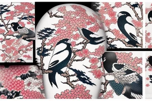 Sakura, falcon, winter tattoo idea