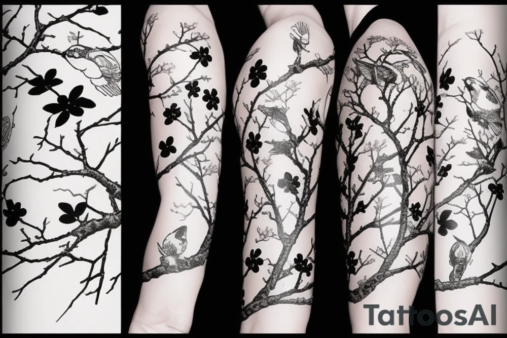 Sakura, falcon, winter tattoo idea