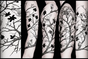 Sakura, falcon, winter tattoo idea