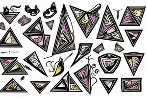Cat in triangle tattoo idea