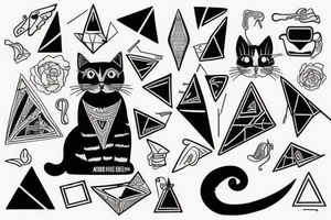 Cat in triangle tattoo idea