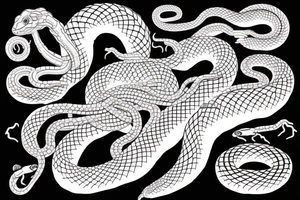A coiled snake or lizard biting its own tail tattoo idea
