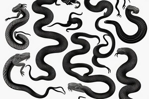 A coiled snake or lizard biting its own tail tattoo idea