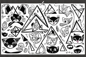 Cat in triangle tattoo idea