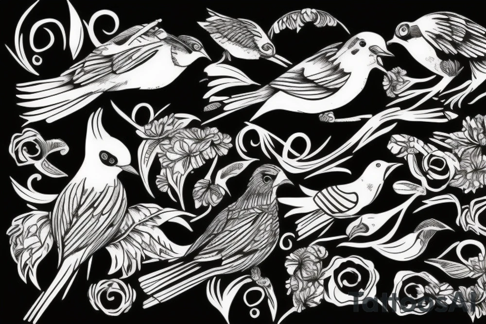 dead bird tattoo idea