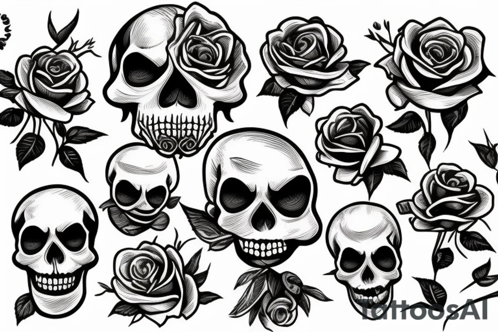 Skull with the rose tattoo idea