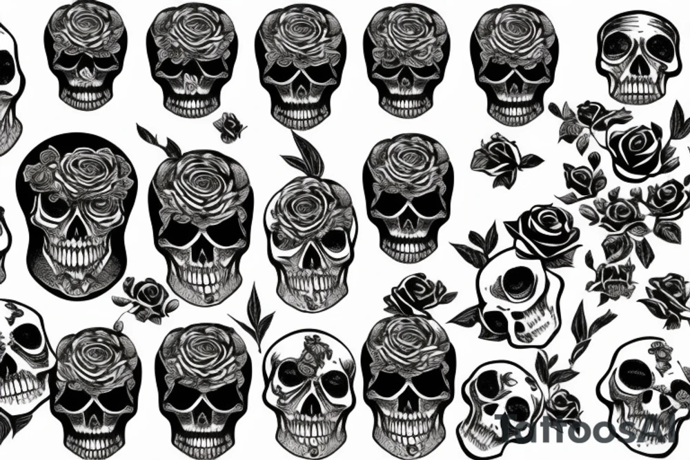 Skull with the rose tattoo idea