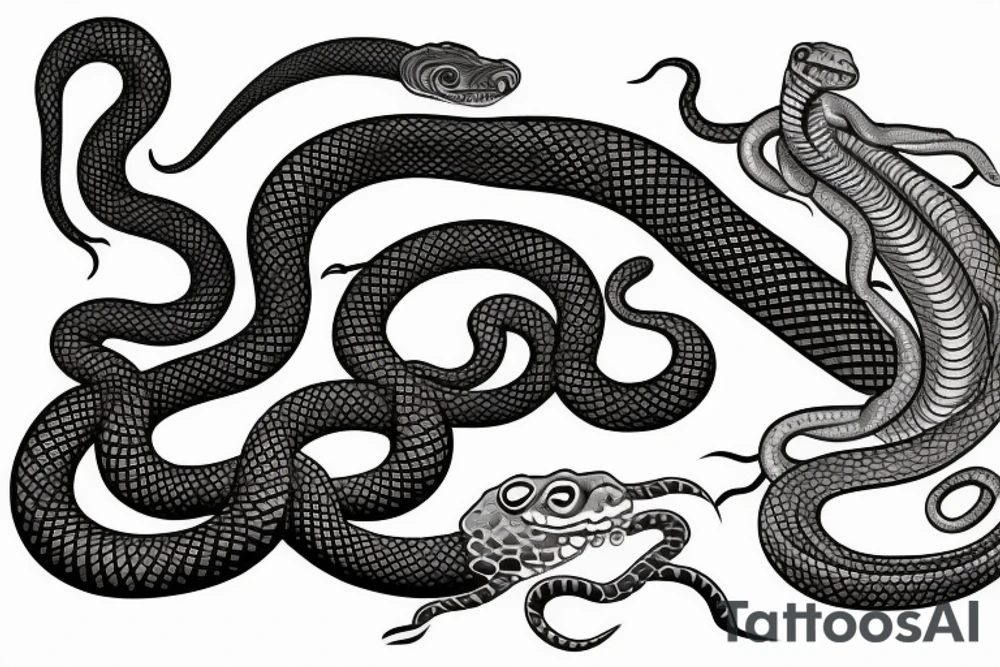 A coiled snake or lizard biting its own tail tattoo idea