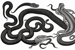 A coiled snake or lizard biting its own tail tattoo idea