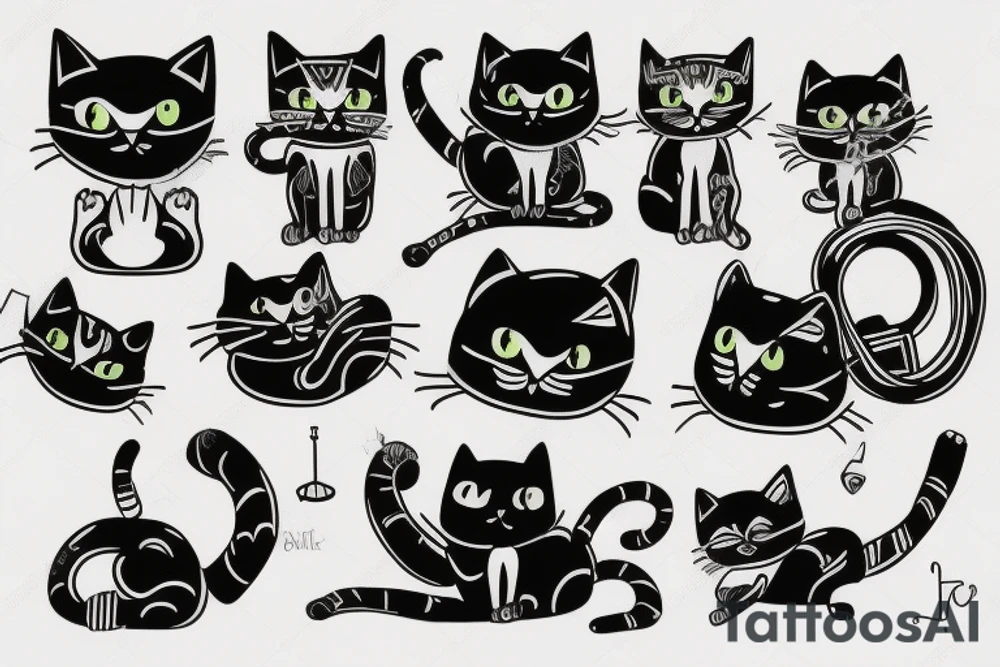 Techno cat tattoo idea