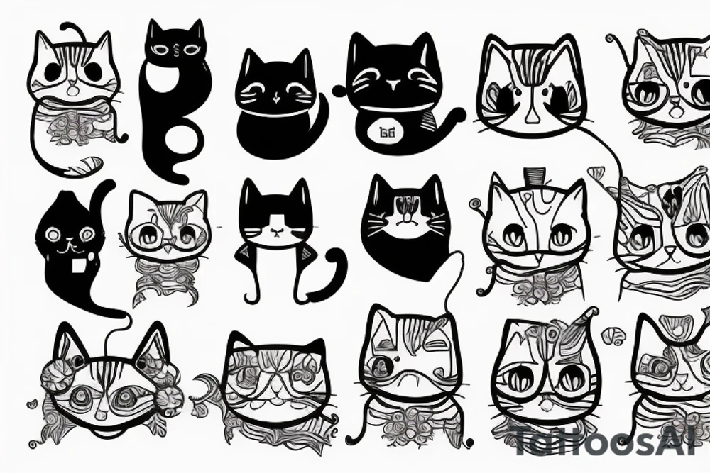 Techno cat tattoo idea