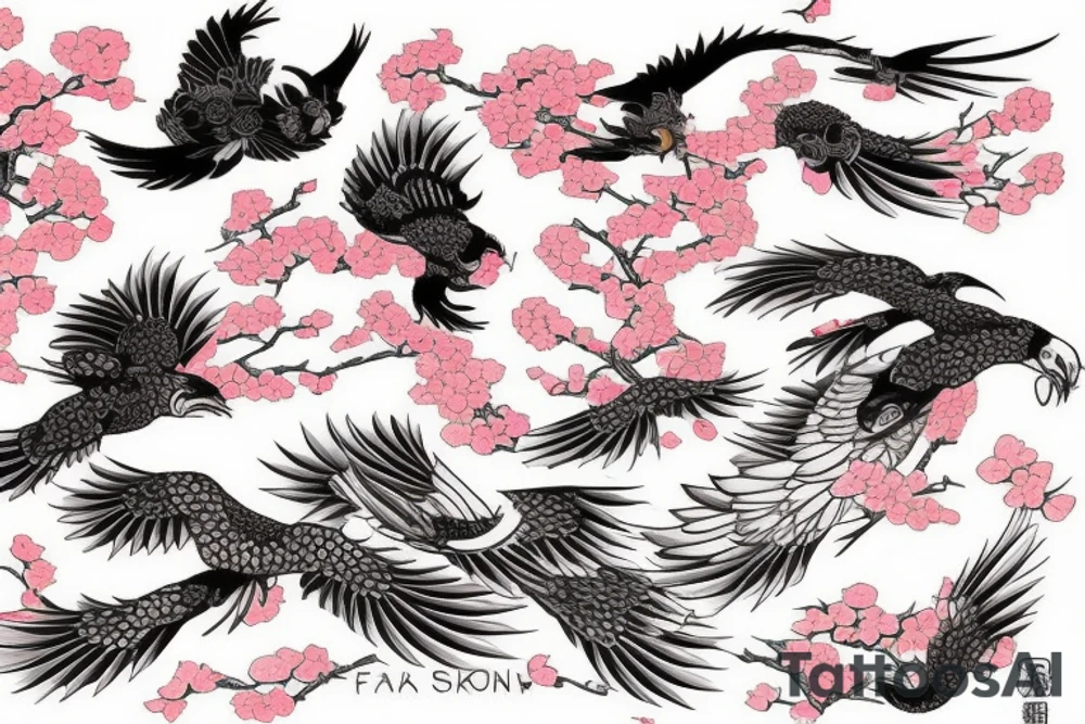 Sakura, falcon tattoo idea