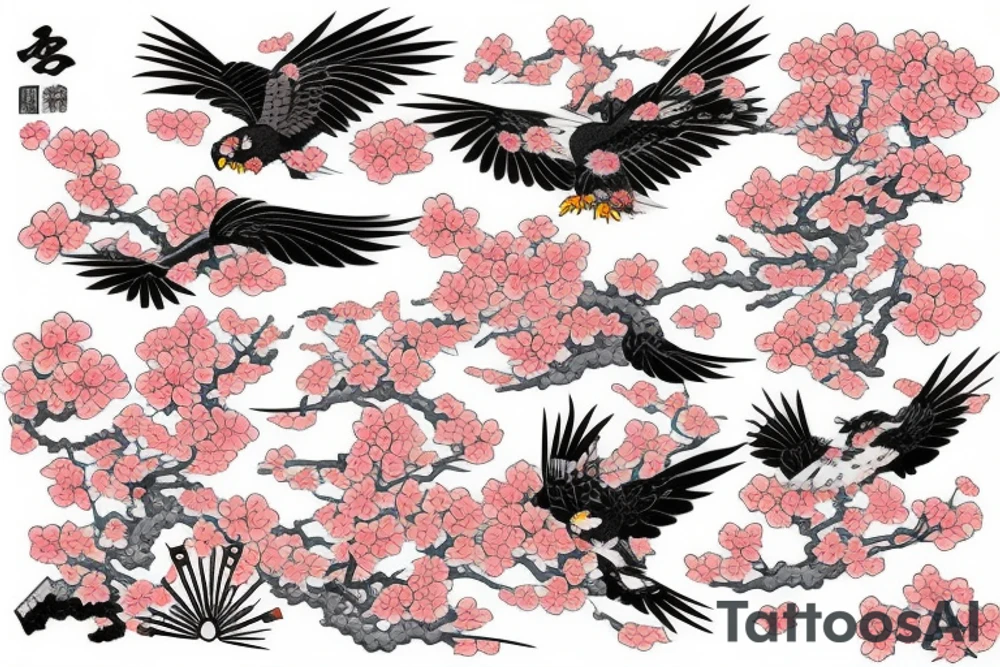 Sakura, falcon tattoo idea