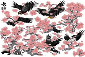 Sakura, falcon tattoo idea