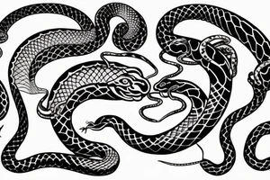A coiled snake or lizard biting its own tail tattoo idea