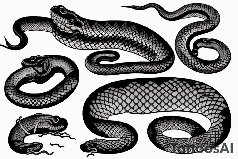 A coiled snake or lizard biting its own tail tattoo idea