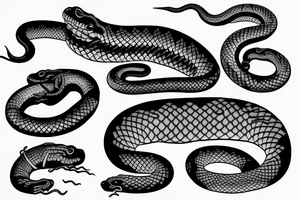 A coiled snake or lizard biting its own tail tattoo idea