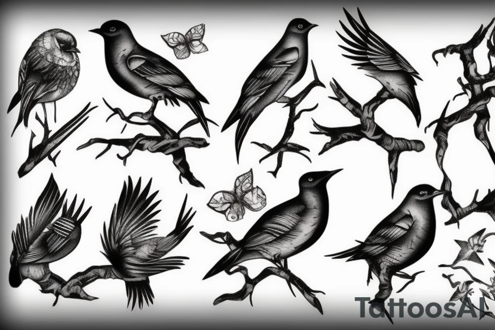 dead bird tattoo idea