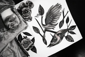 dead bird tattoo idea