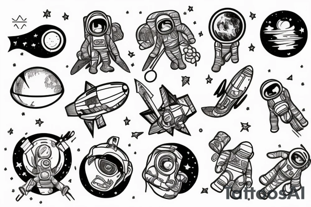 astronaut tattoo idea
