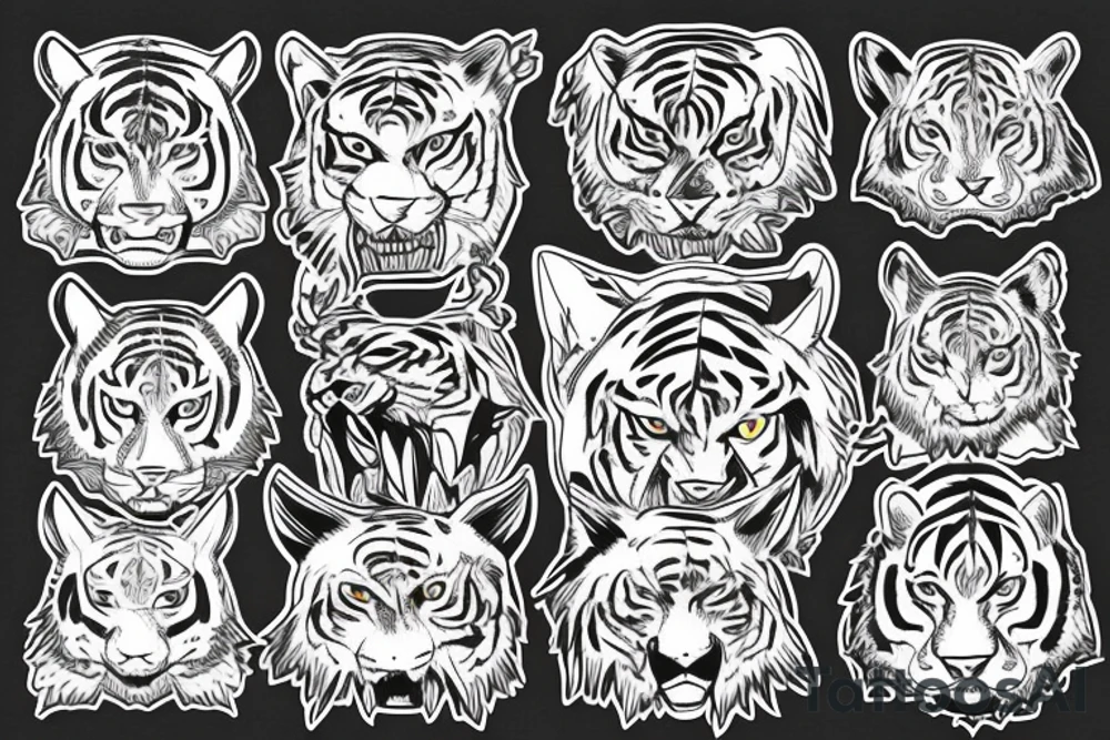 a forest with a ttigre coming out of it tattoo idea