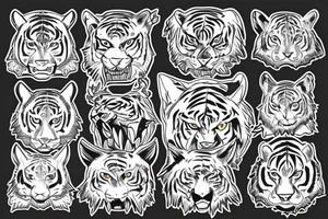 a forest with a ttigre coming out of it tattoo idea