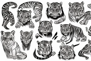 a forest with a ttigre coming out of it tattoo idea