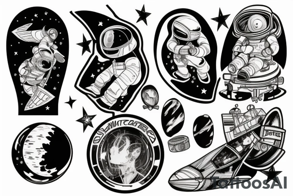 astronaut tattoo idea
