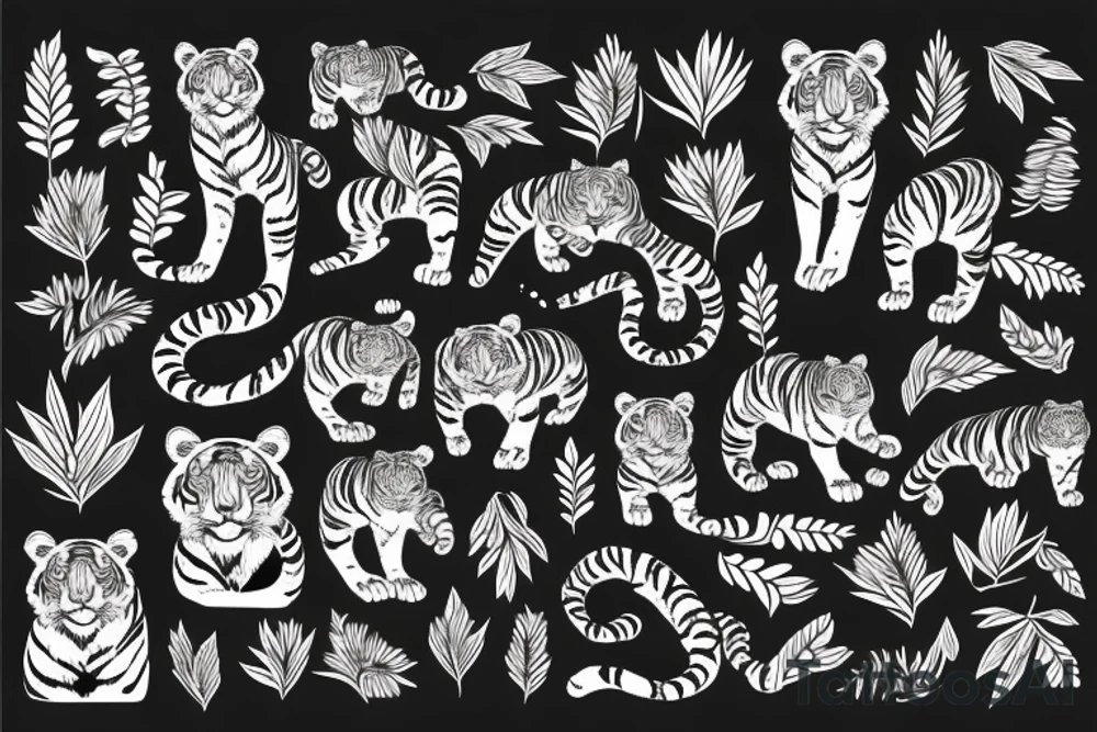 forest with tiger tattoo idea