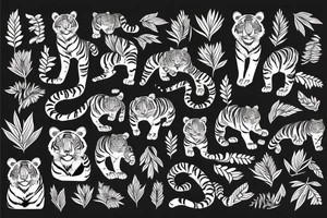 forest with tiger tattoo idea