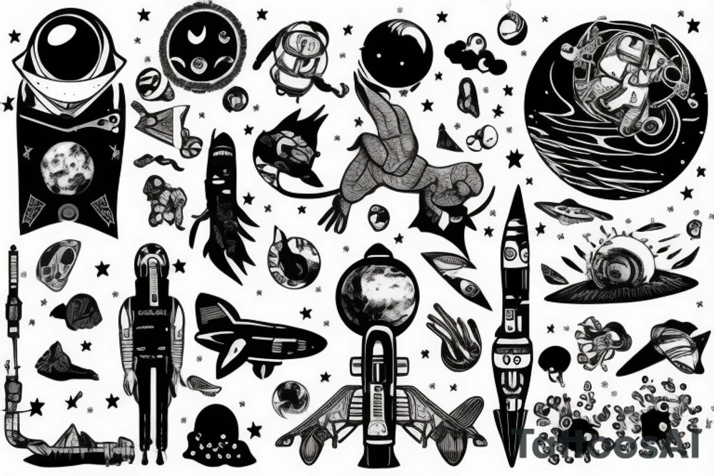 astronaut tattoo idea