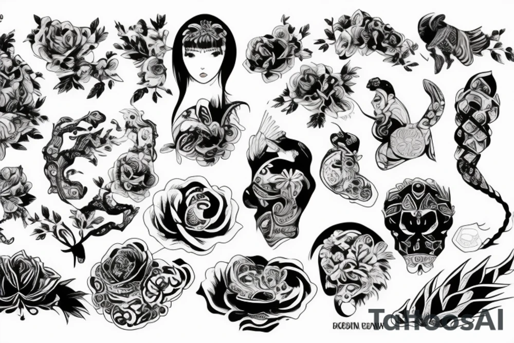 лиса и волк tattoo idea