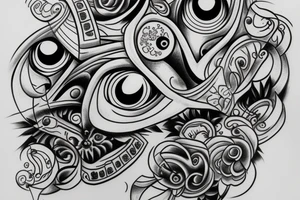 20 eyes connected tattoo idea