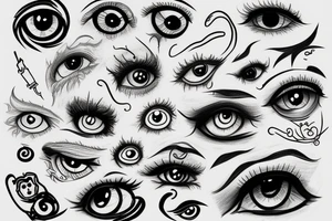 20 eyes connected tattoo idea