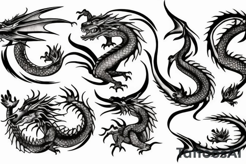 dragon water fire tattoo idea