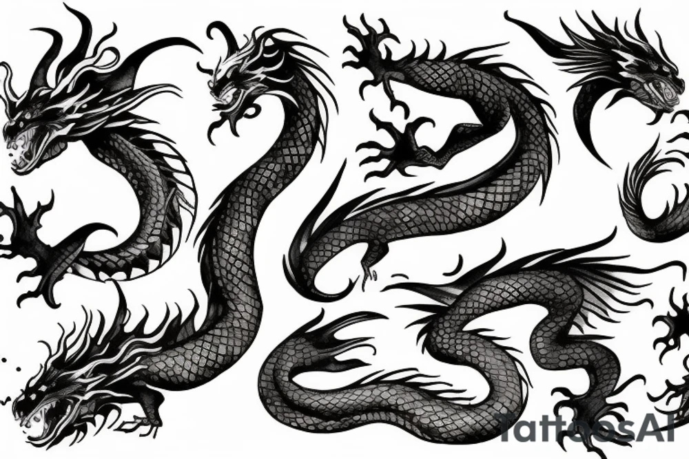 dragon water fire tattoo idea