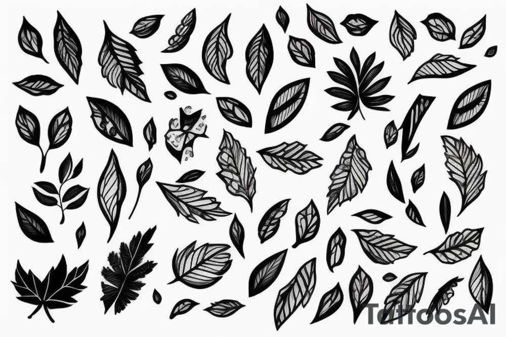 leaves intertwined with each other tattoo idea