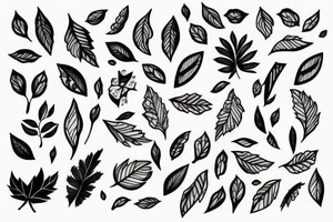 leaves intertwined with each other tattoo idea