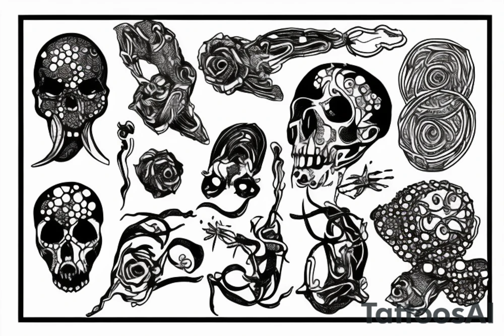 Plague lines from one dot tattoo idea