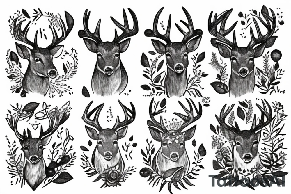 deer in the forest tattoo idea
