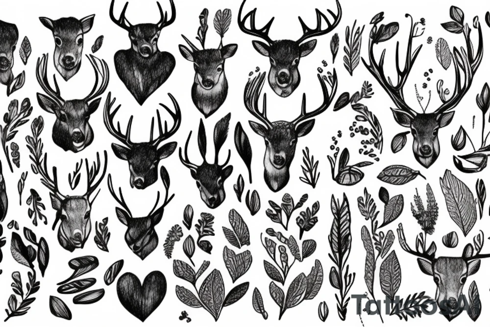 deer in the forest tattoo idea