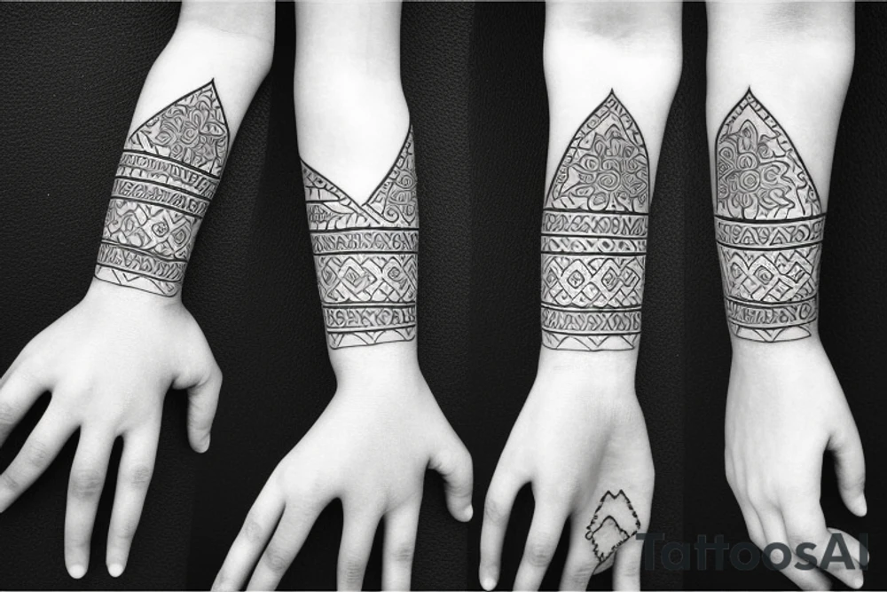 round minimalistic ethnic ornament tattoo idea